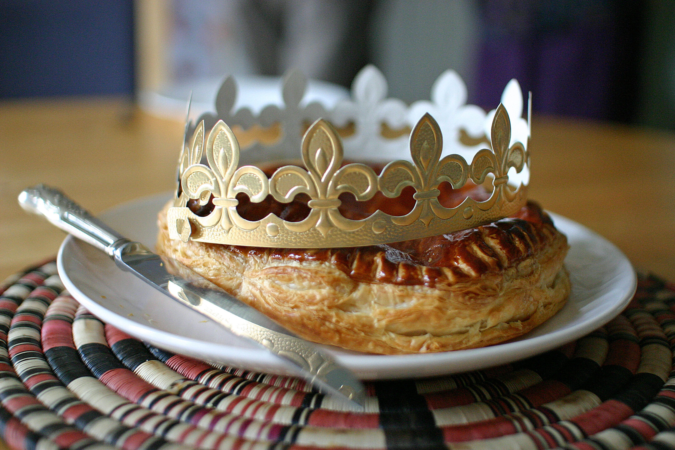 La Fête des Rois La Fête des Rois, celebratory galette with a paper crown